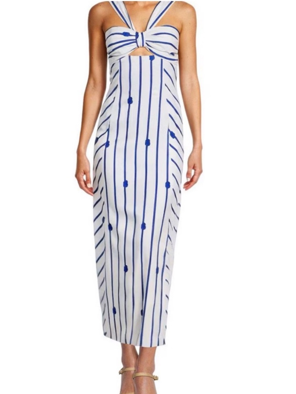 New Antonio Melani Nicki Linen Blend Rope Print Maxi Dress size 4